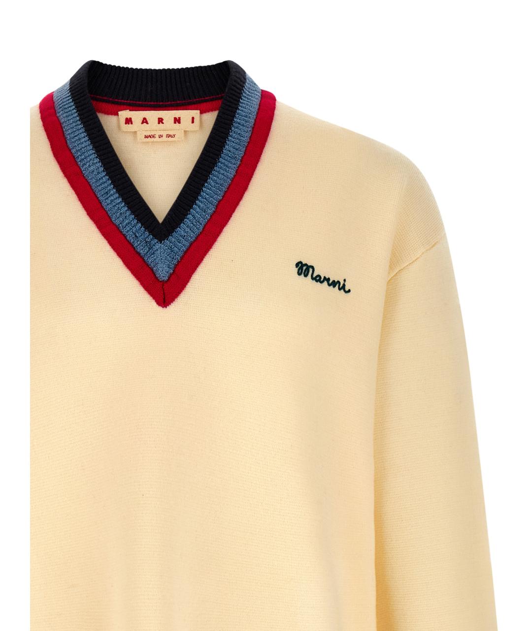 MARNI Бежевый шерстяной джемпер / свитер, фото 3