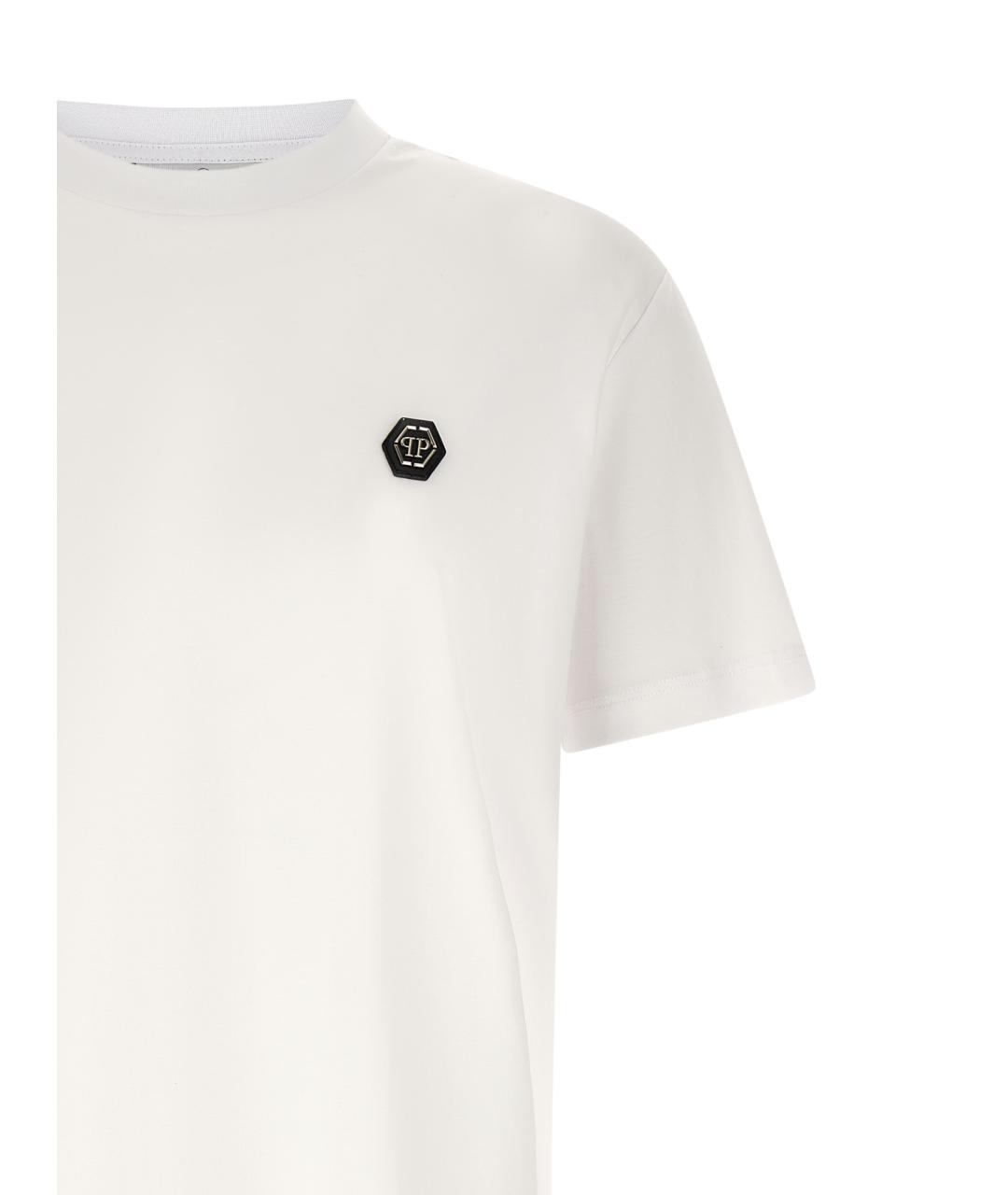 PHILIPP PLEIN Белая хлопковая футболка, фото 3