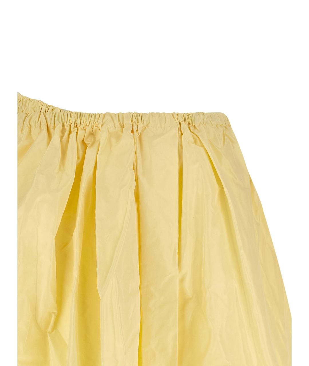 PRADA Желтая шелковая юбка миди, фото 3