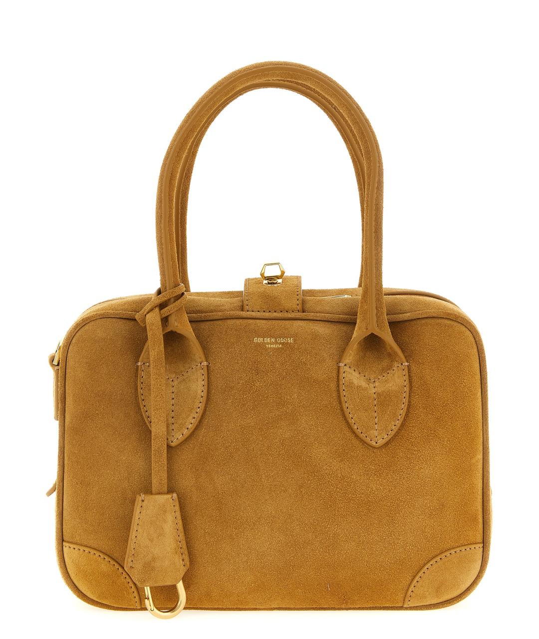 GOLDEN GOOSE DELUXE BRAND Бежевая замшевая сумка тоут, фото 1