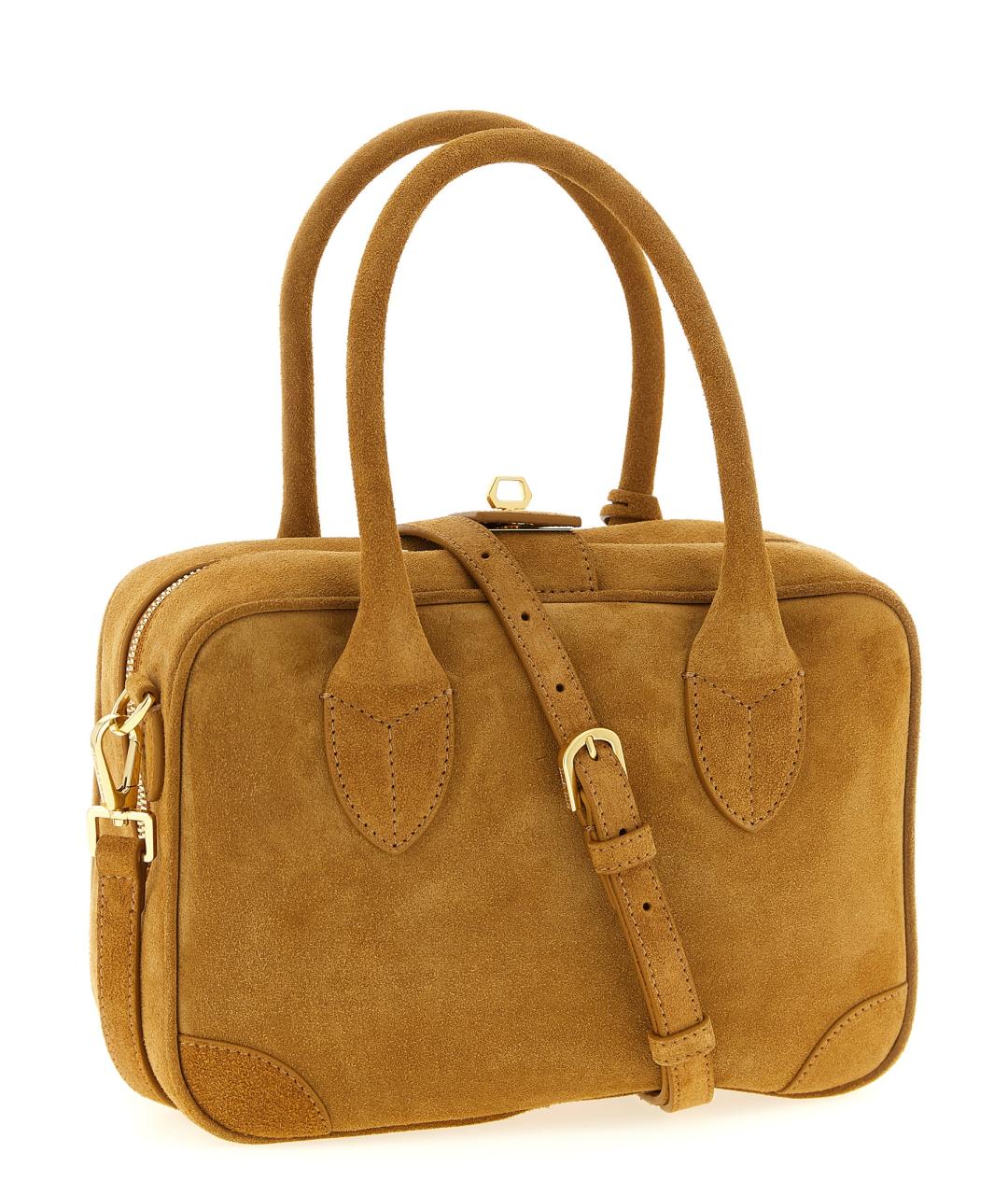 GOLDEN GOOSE DELUXE BRAND Бежевая замшевая сумка тоут, фото 2