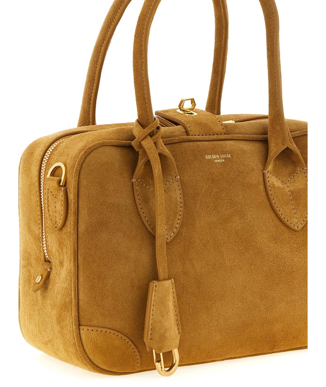 GOLDEN GOOSE DELUXE BRAND Бежевая замшевая сумка тоут, фото 3