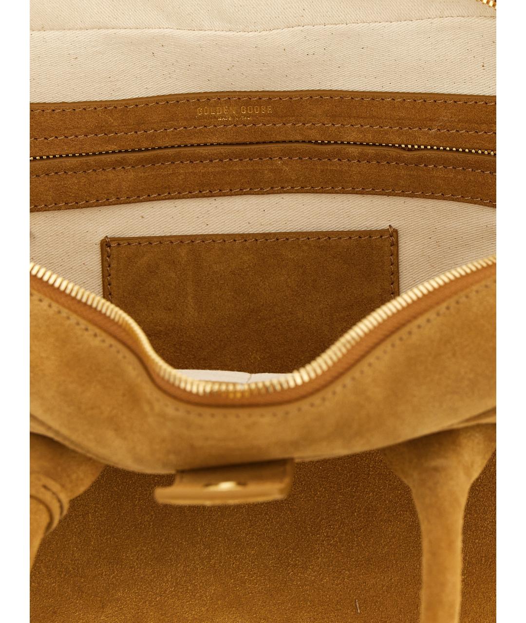 GOLDEN GOOSE DELUXE BRAND Бежевая замшевая сумка тоут, фото 4