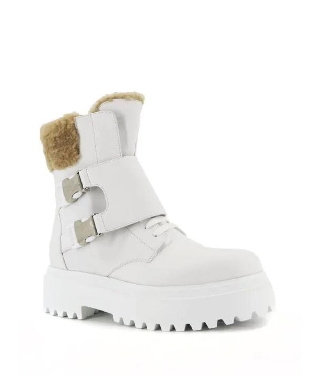 LE SILLA Белые кожаные ботинки, фото 3