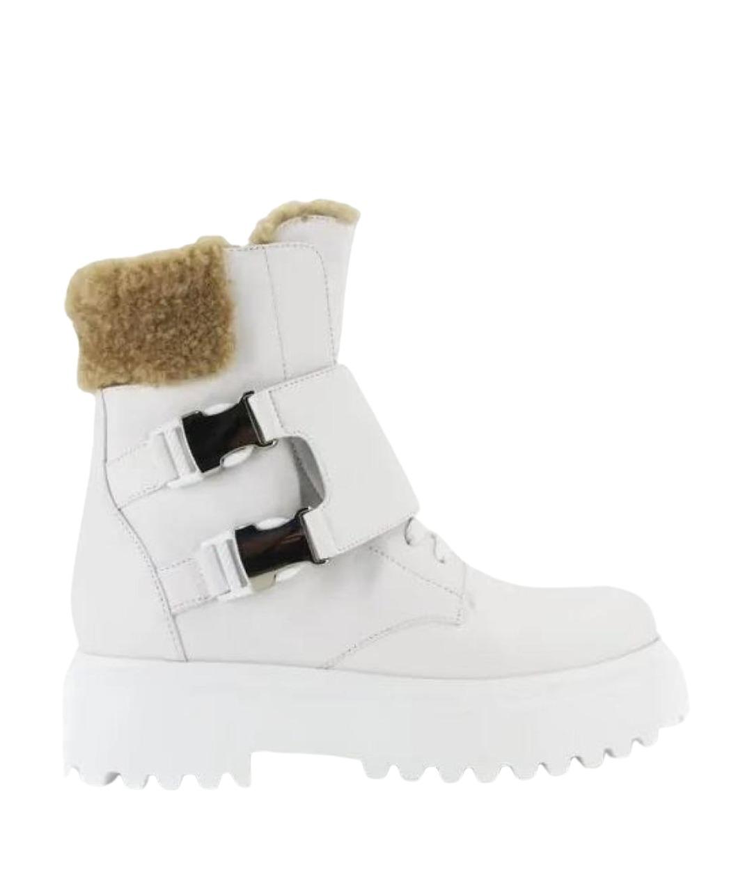 LE SILLA Белые кожаные ботинки, фото 1