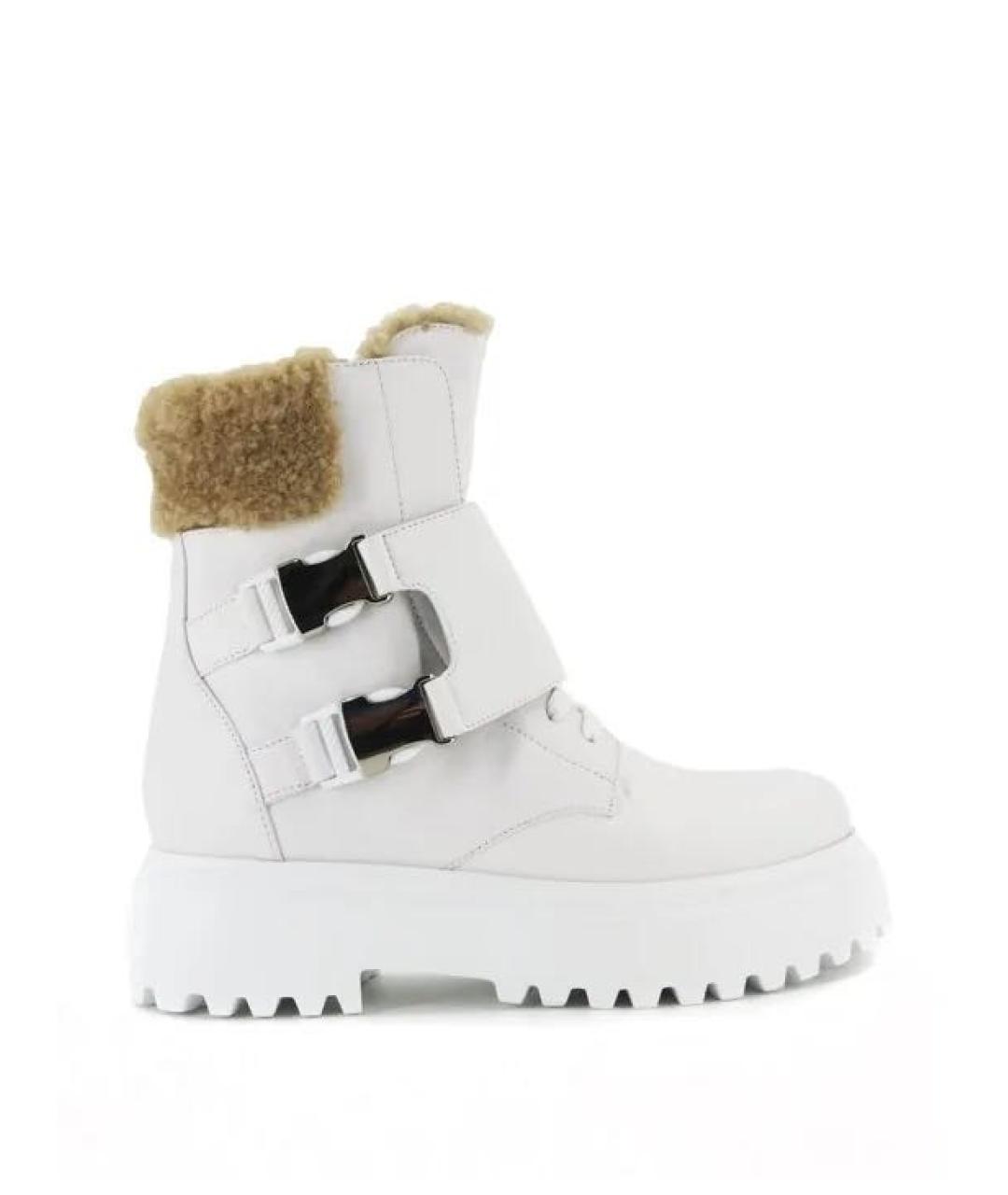 LE SILLA Белые кожаные ботинки, фото 4