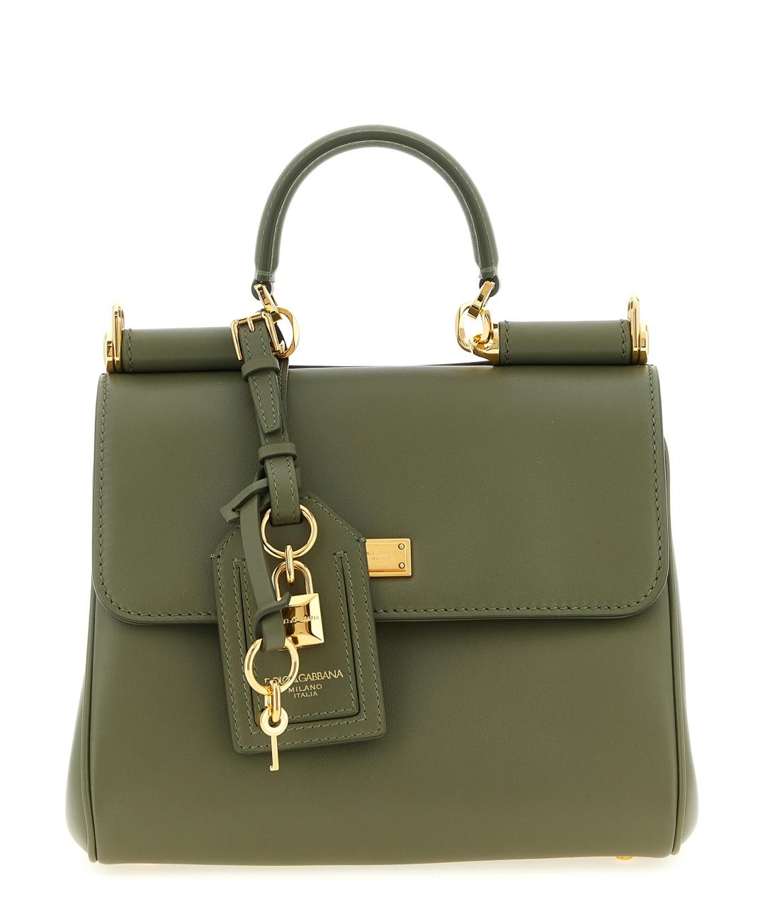 DOLCE&GABBANA Зеленая кожаная сумка тоут, фото 1