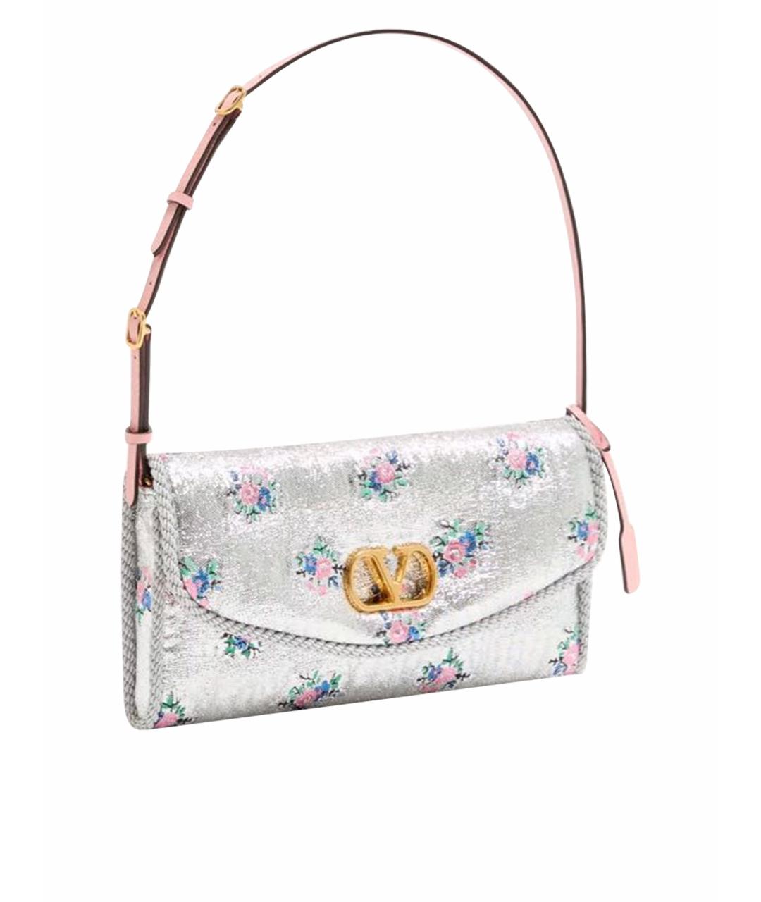 VALENTINO Серебряная сумка с короткими ручками, фото 1