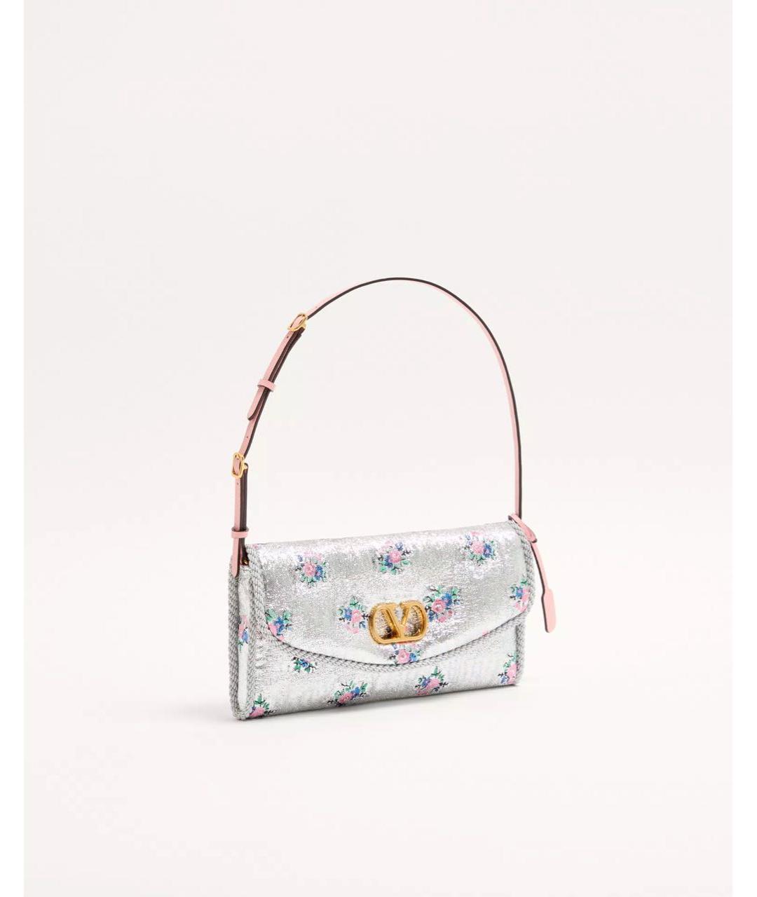 VALENTINO Серебряная сумка с короткими ручками, фото 5