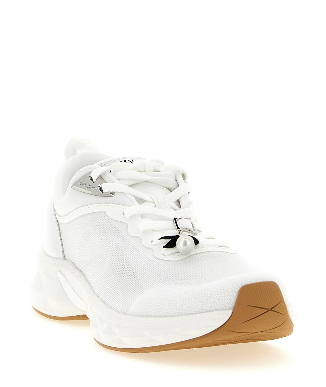 JIMMY CHOO Белые текстильные кроссовки, фото 2
