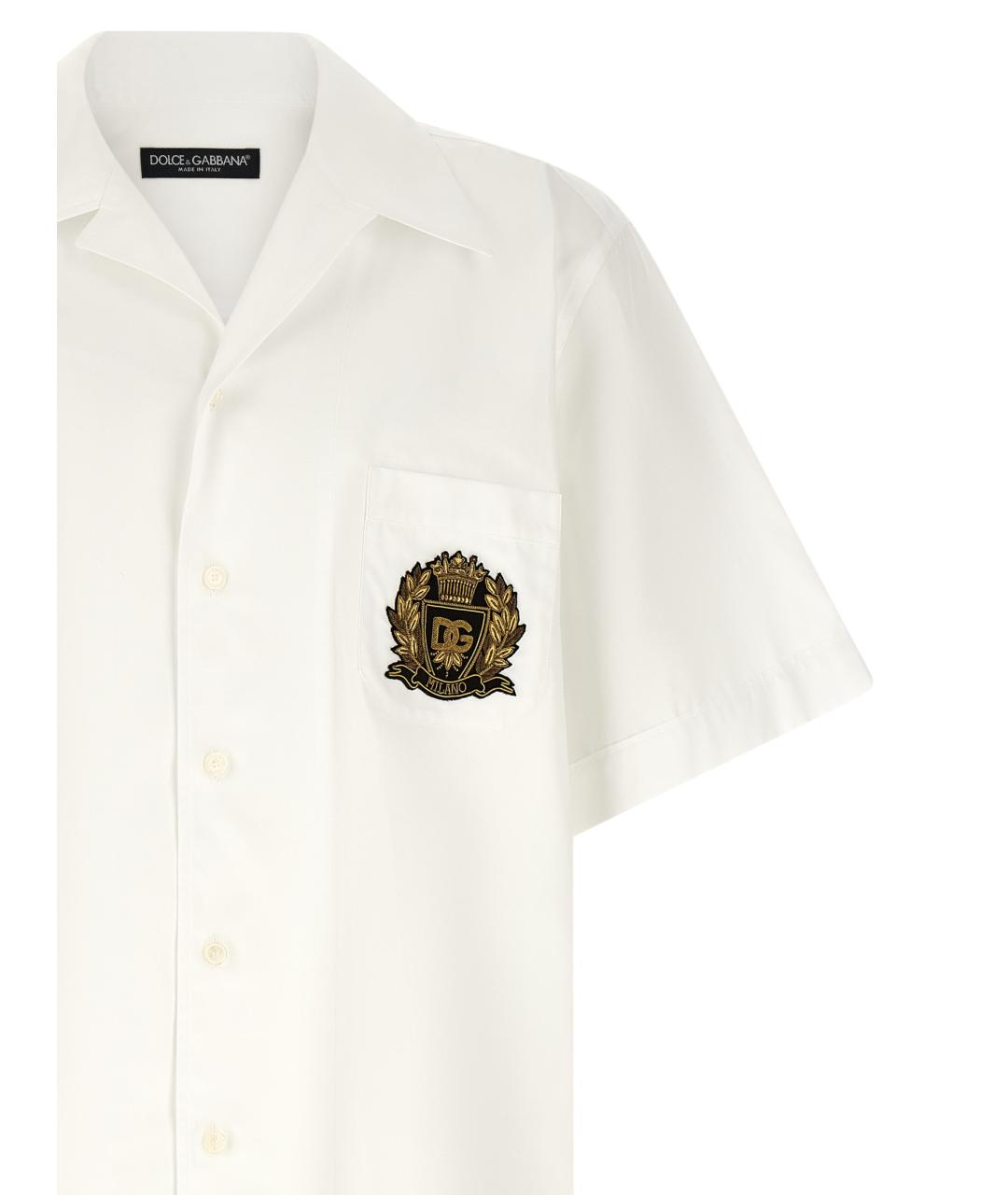 DOLCE&GABBANA Белая хлопковая кэжуал рубашка, фото 3