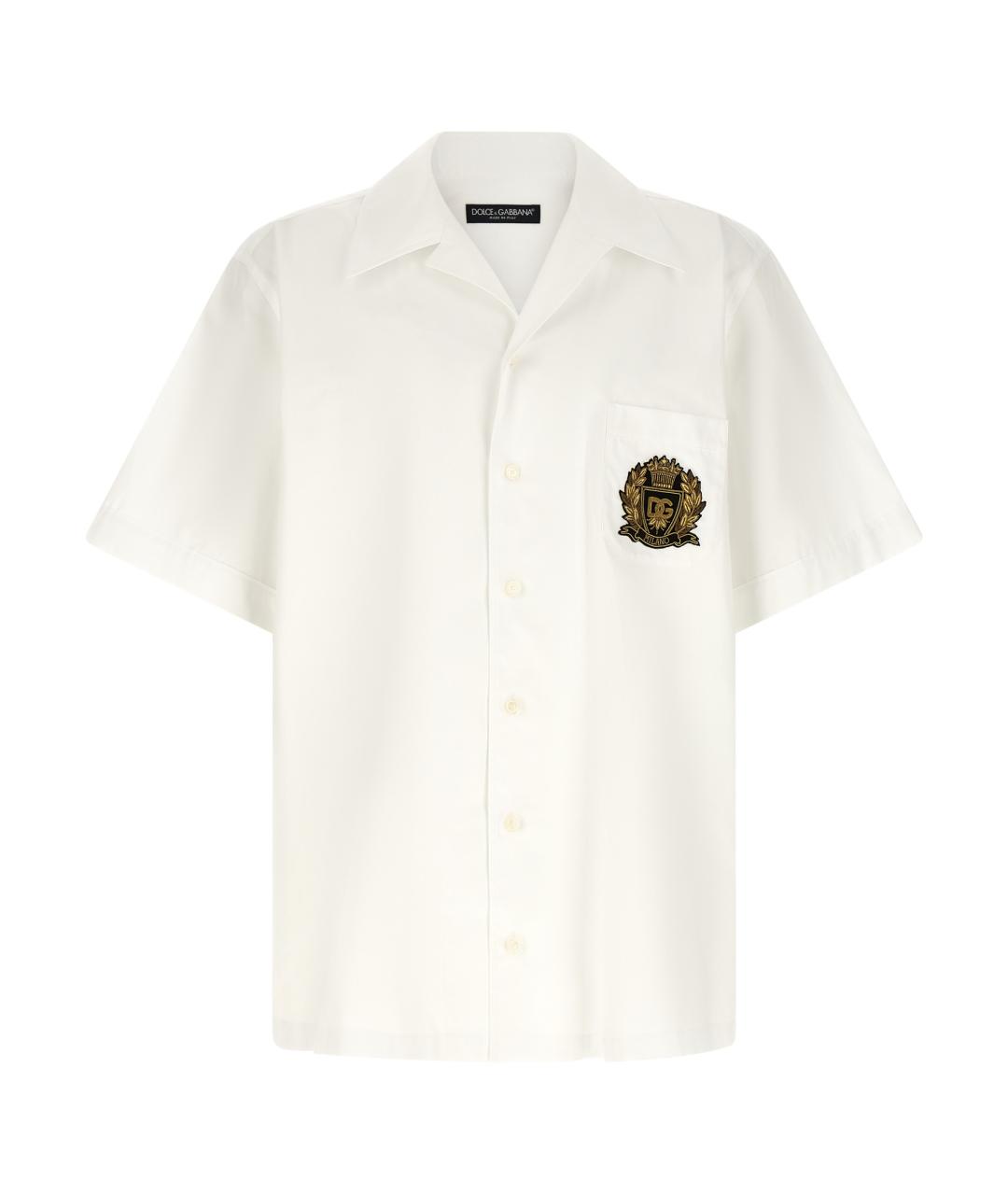 DOLCE&GABBANA Белая хлопковая кэжуал рубашка, фото 1