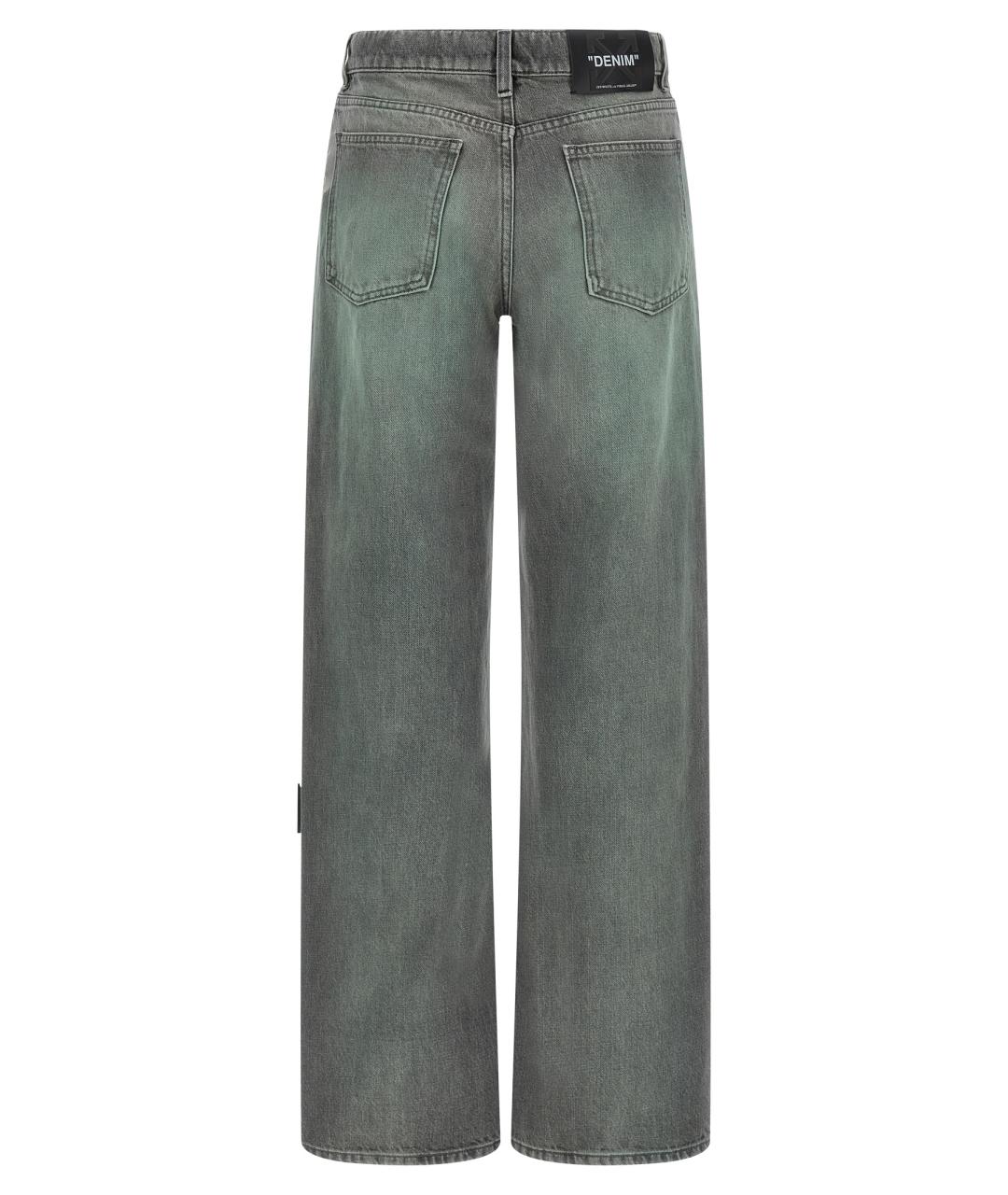 OFF-WHITE Серые хлопковые прямые джинсы, фото 2