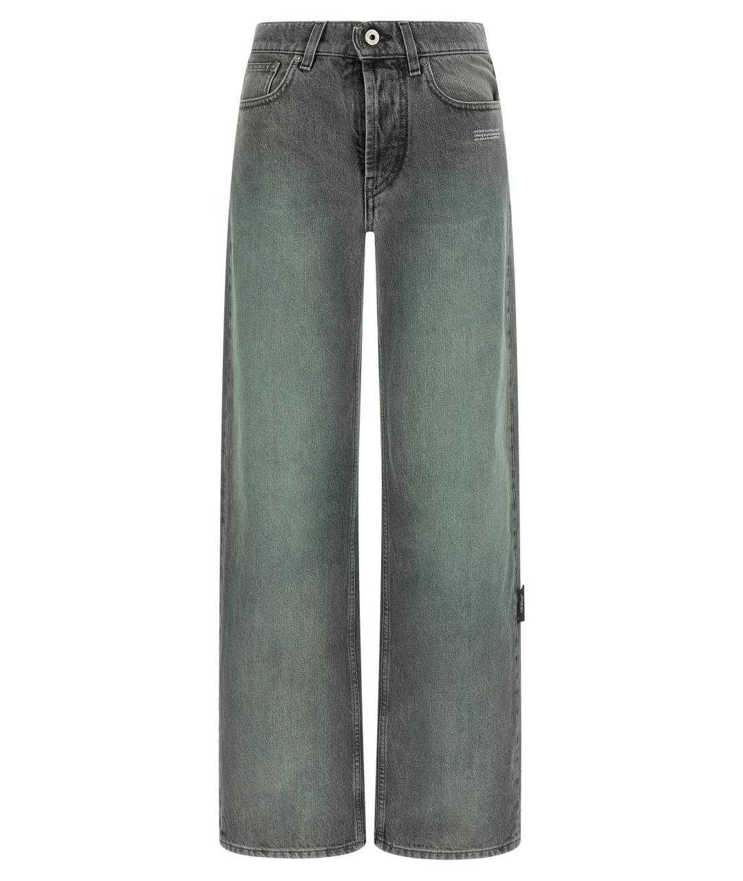 OFF-WHITE Серые хлопковые прямые джинсы, фото 1