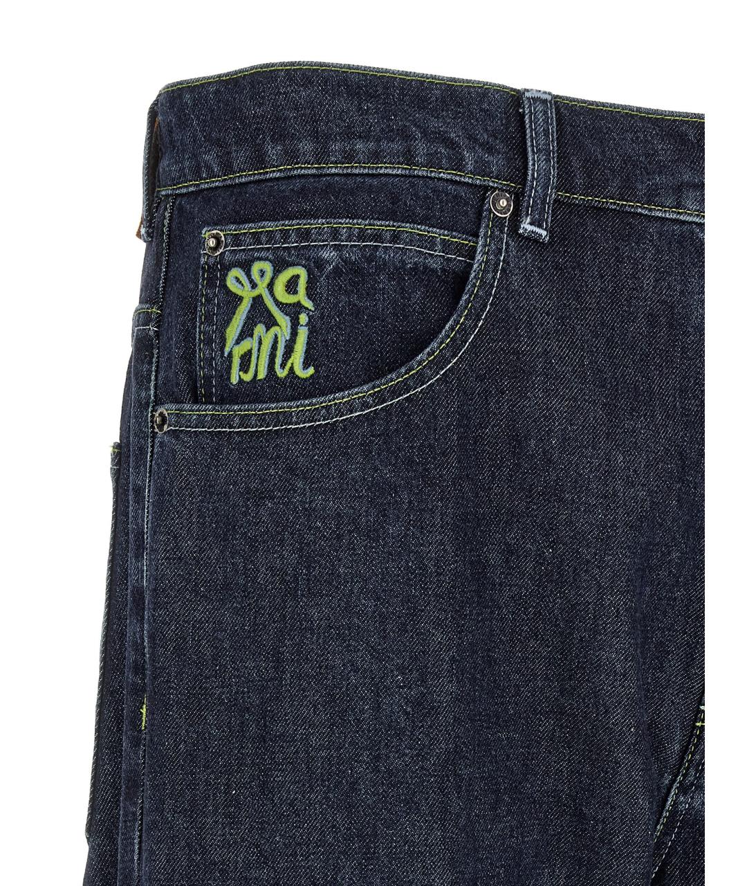MARNI Синие хлопковые прямые джинсы, фото 5