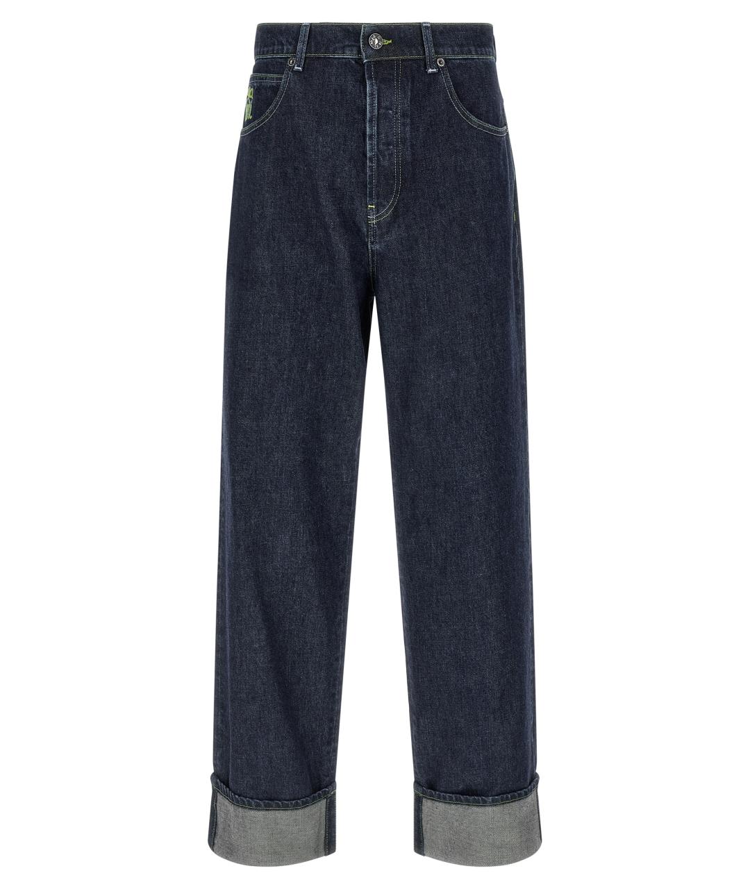 MARNI Синие хлопковые прямые джинсы, фото 1