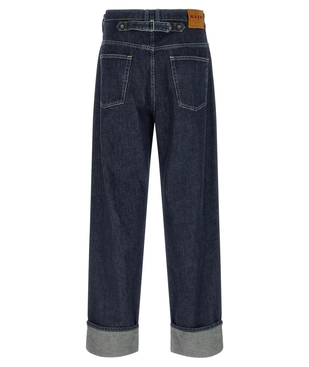 MARNI Синие хлопковые прямые джинсы, фото 2