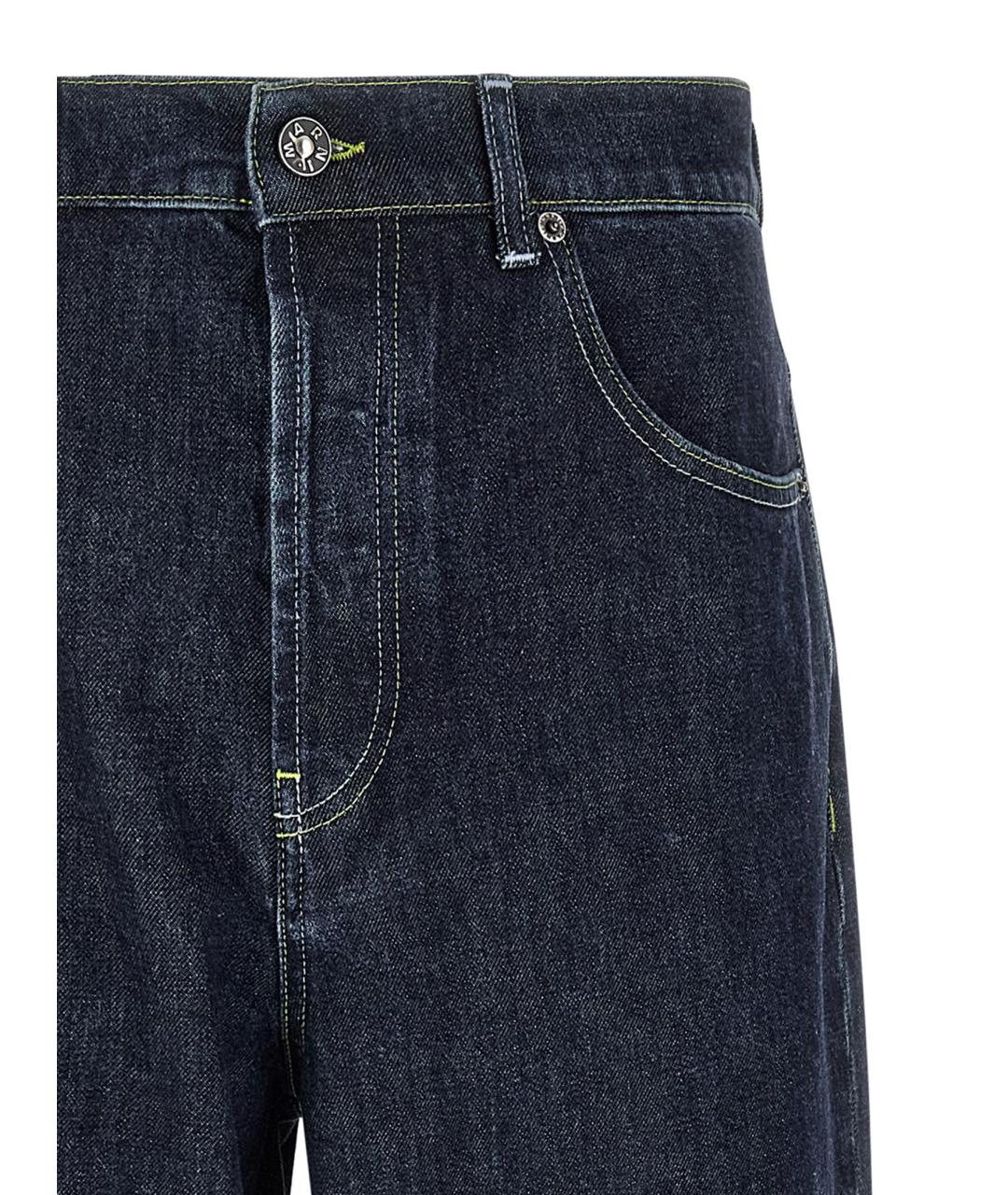 MARNI Синие хлопковые прямые джинсы, фото 3