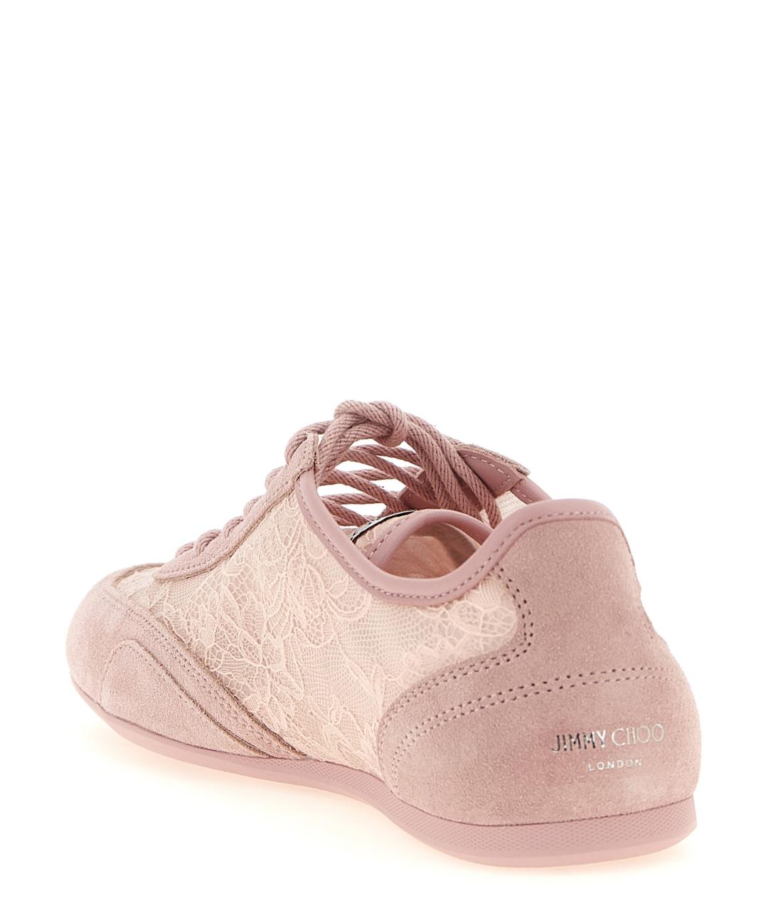 JIMMY CHOO Розовые текстильные кроссовки, фото 3