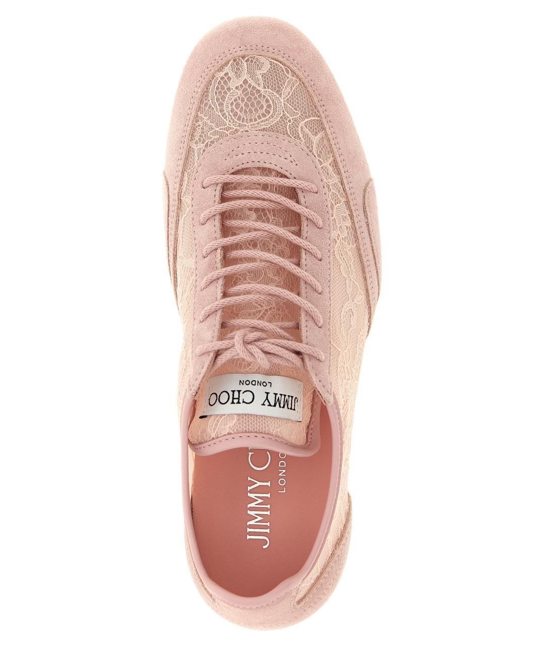 JIMMY CHOO Розовые текстильные кроссовки, фото 4