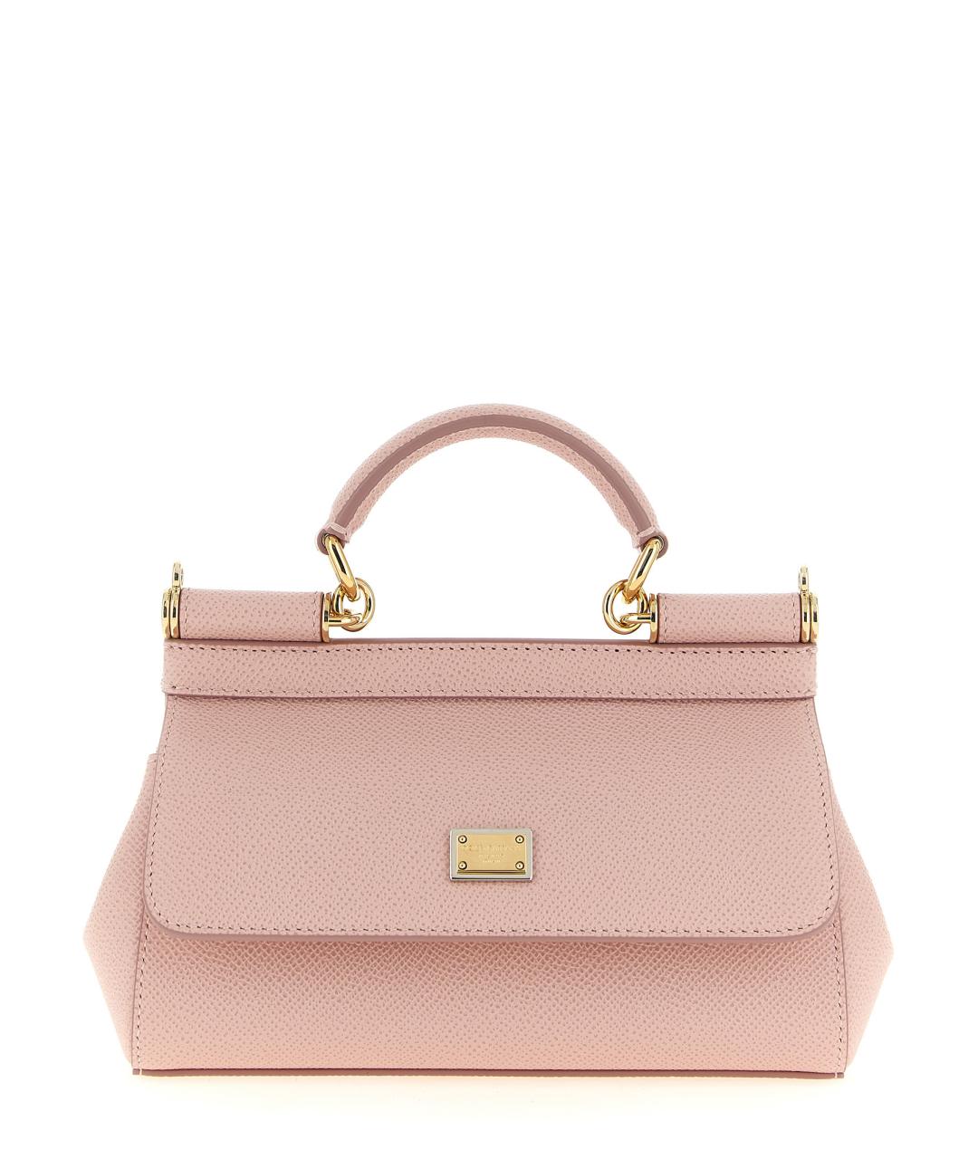 DOLCE&GABBANA Розовая кожаная сумка тоут, фото 1