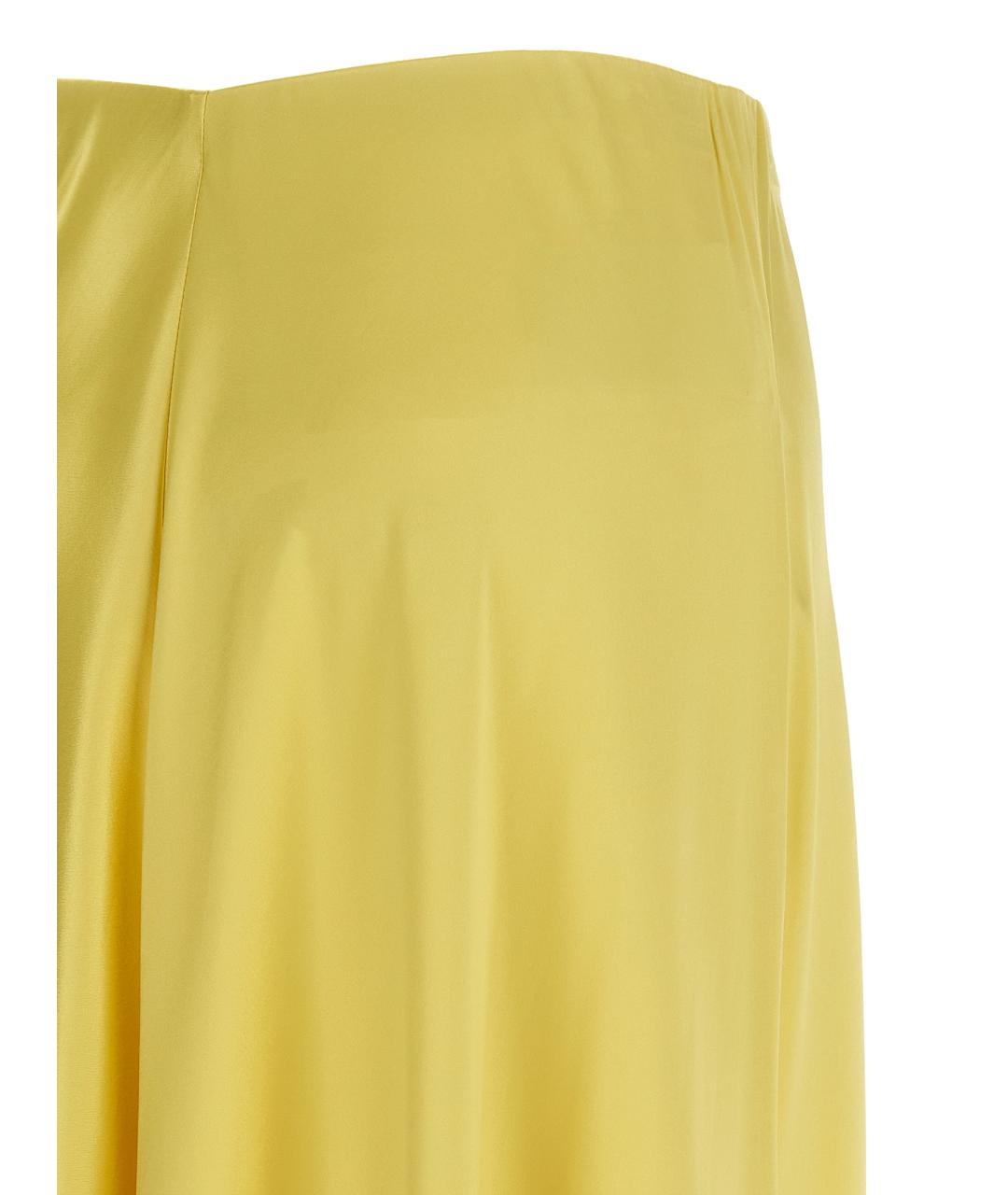 ALBERTA FERRETTI Желтая вискозная юбка макси, фото 4