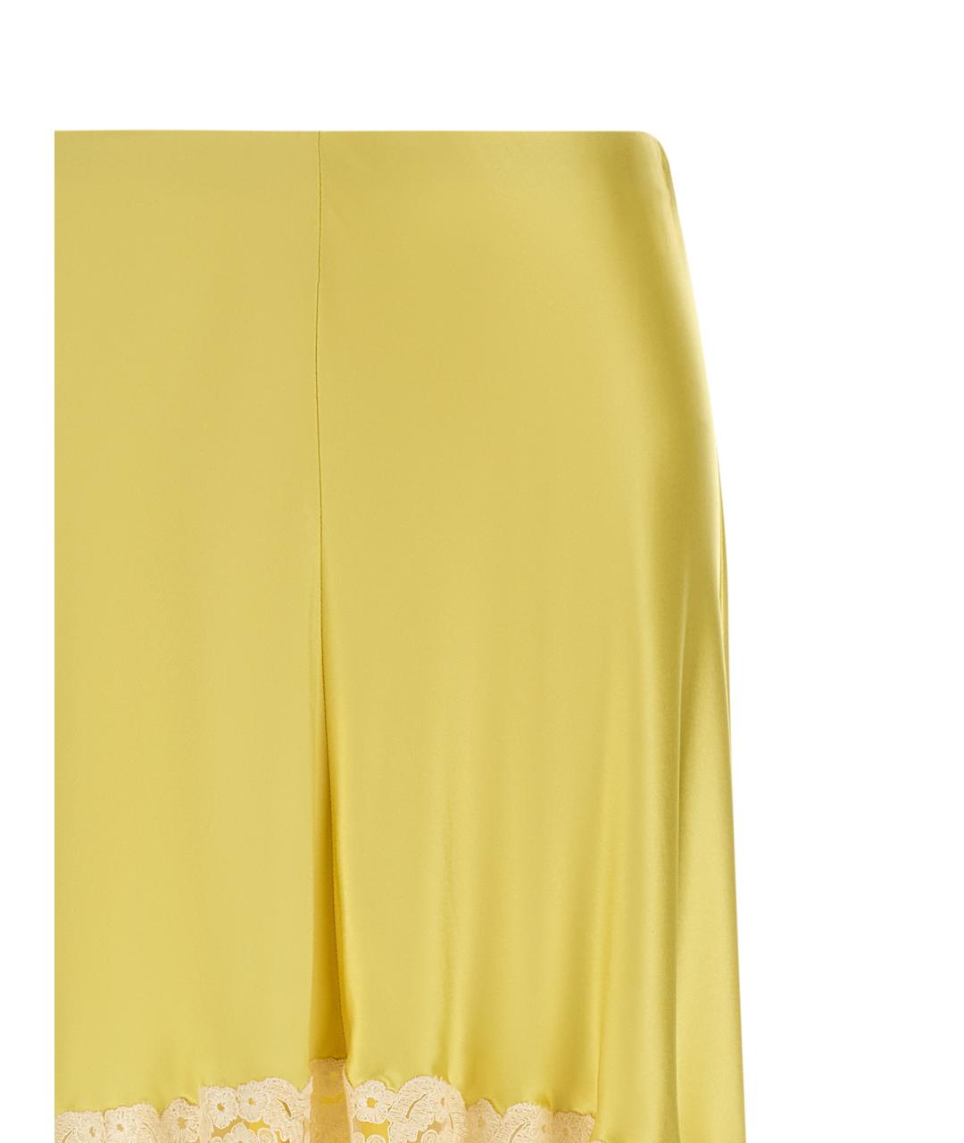 ALBERTA FERRETTI Желтая вискозная юбка макси, фото 3