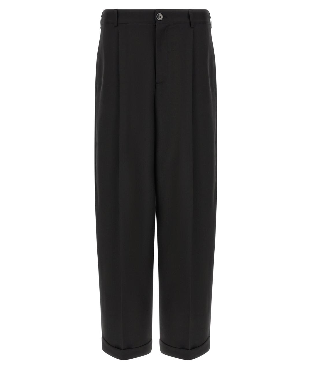 MARNI Черные шерстяные повседневные брюки, фото 1