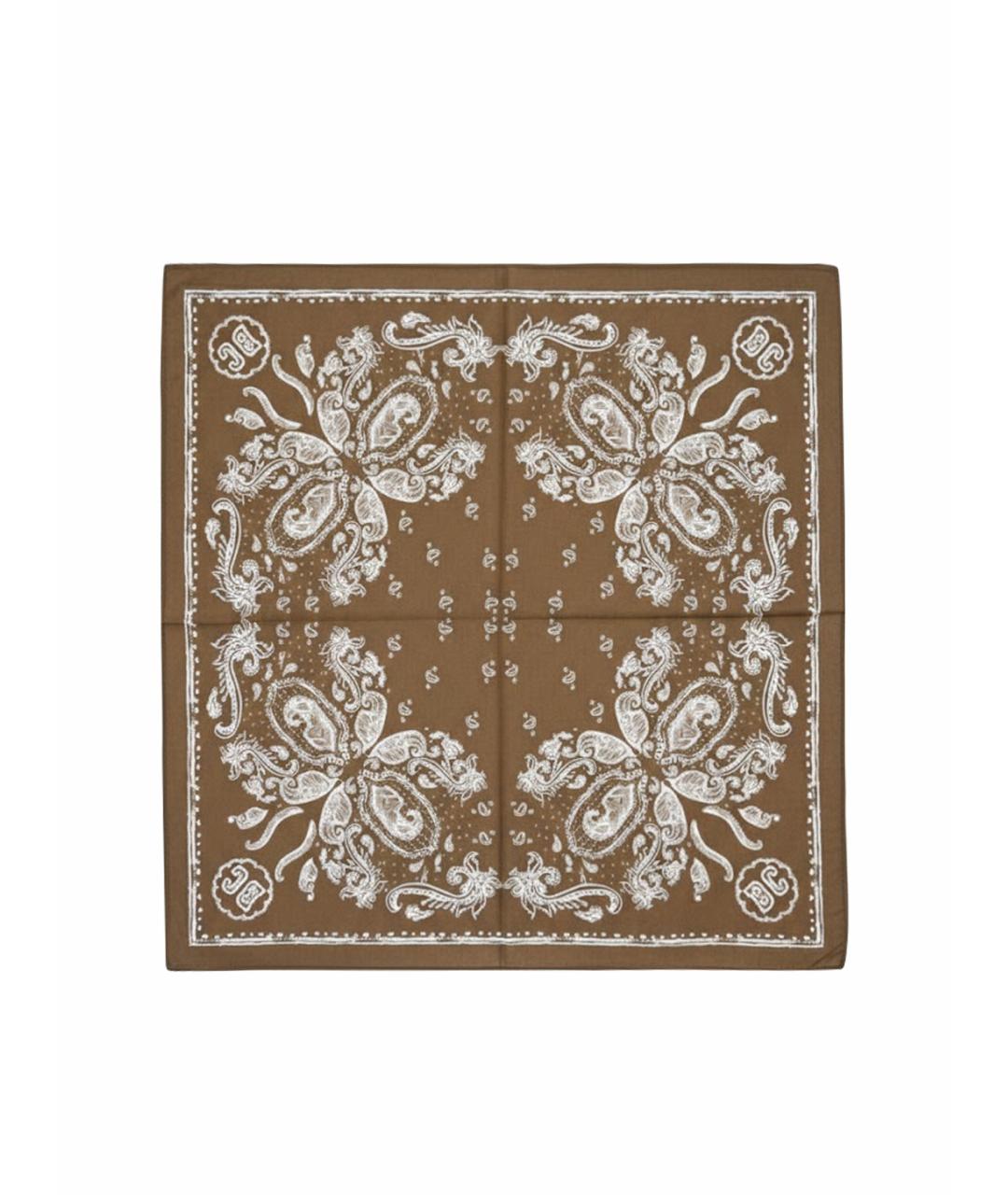 BRUNELLO CUCINELLI Коричневый тканевый платок, фото 1