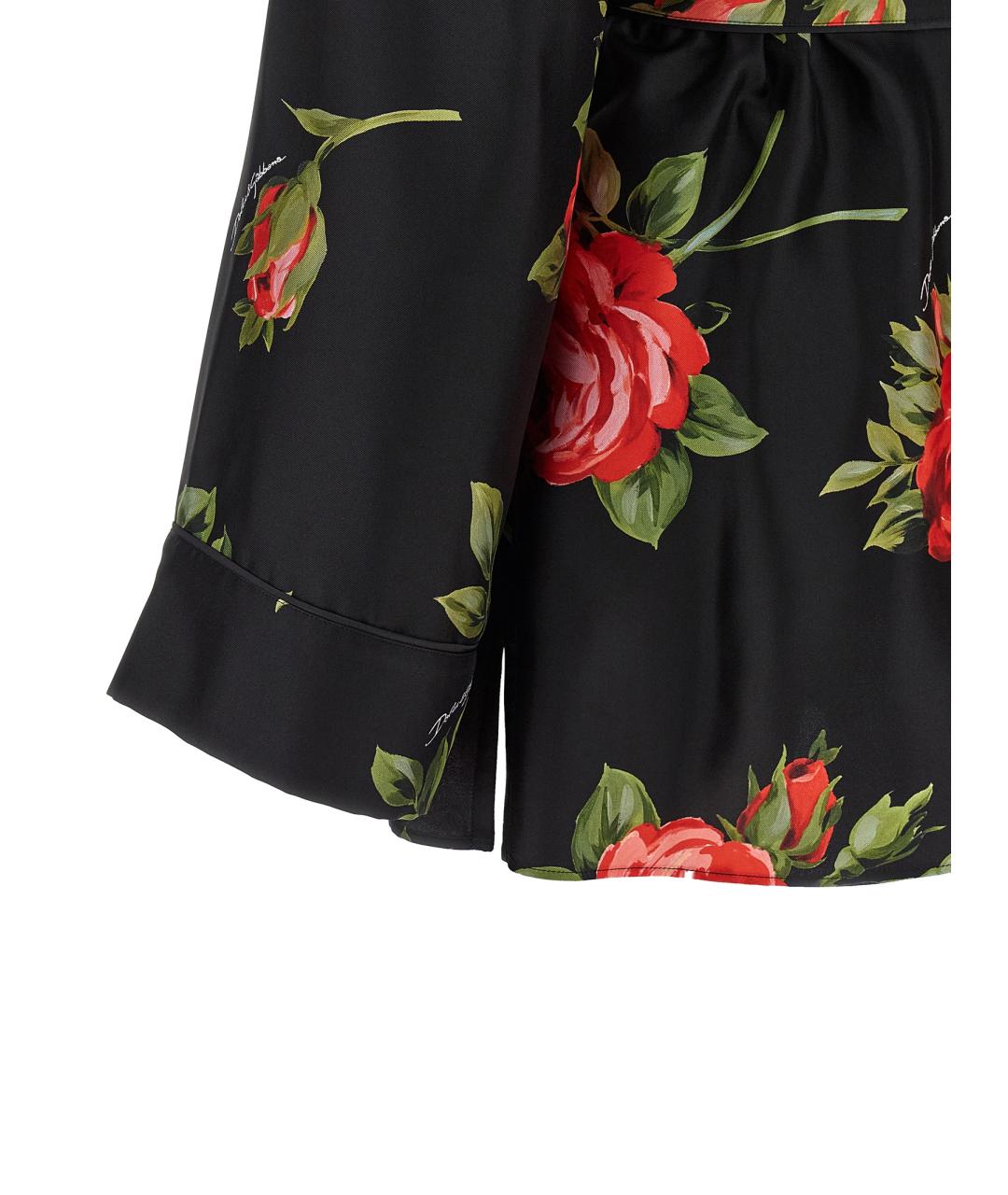DOLCE&GABBANA Черная шелковая блузы, фото 4