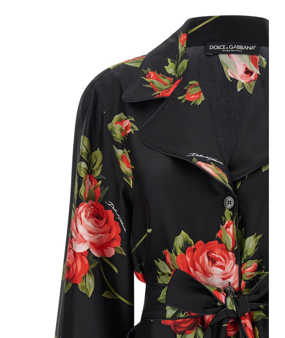 DOLCE&GABBANA Черная шелковая блузы, фото 3