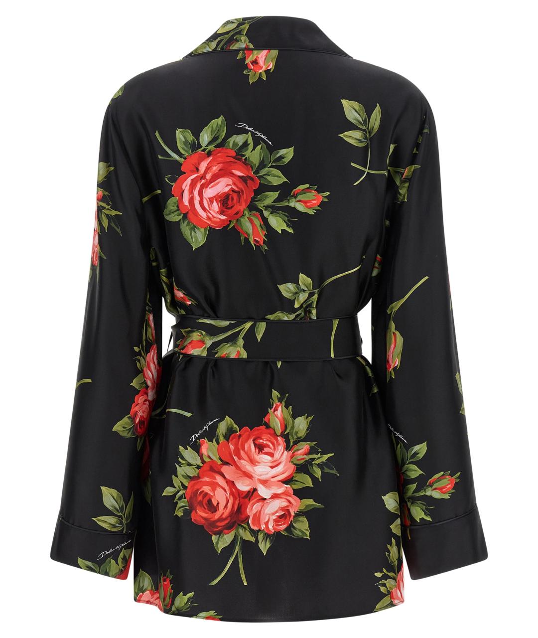 DOLCE&GABBANA Черная шелковая блузы, фото 2