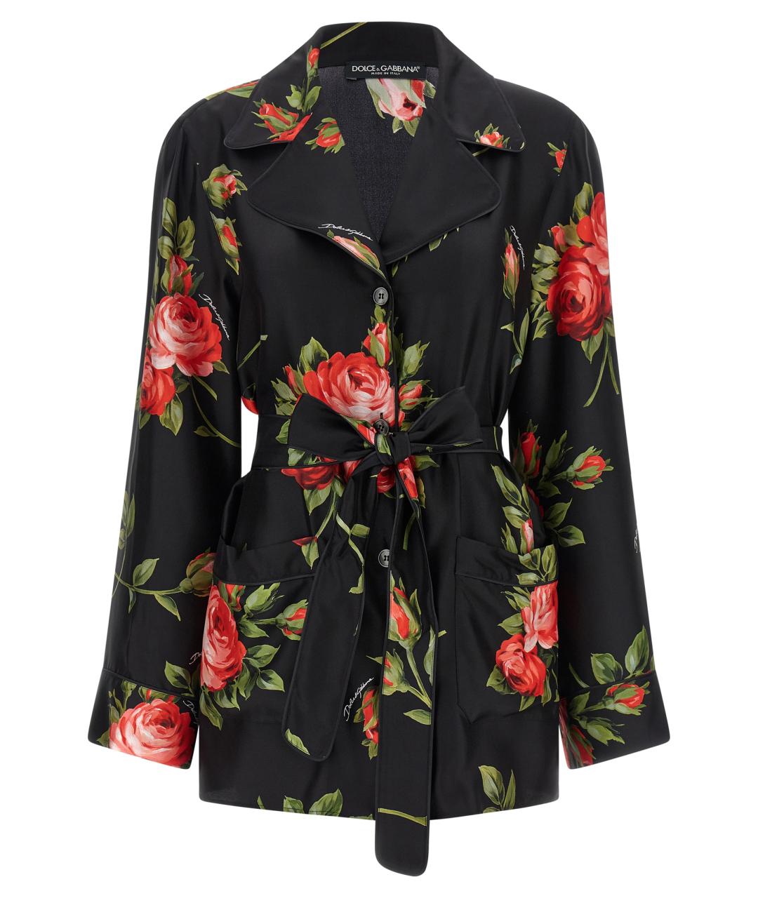 DOLCE&GABBANA Черная шелковая блузы, фото 1