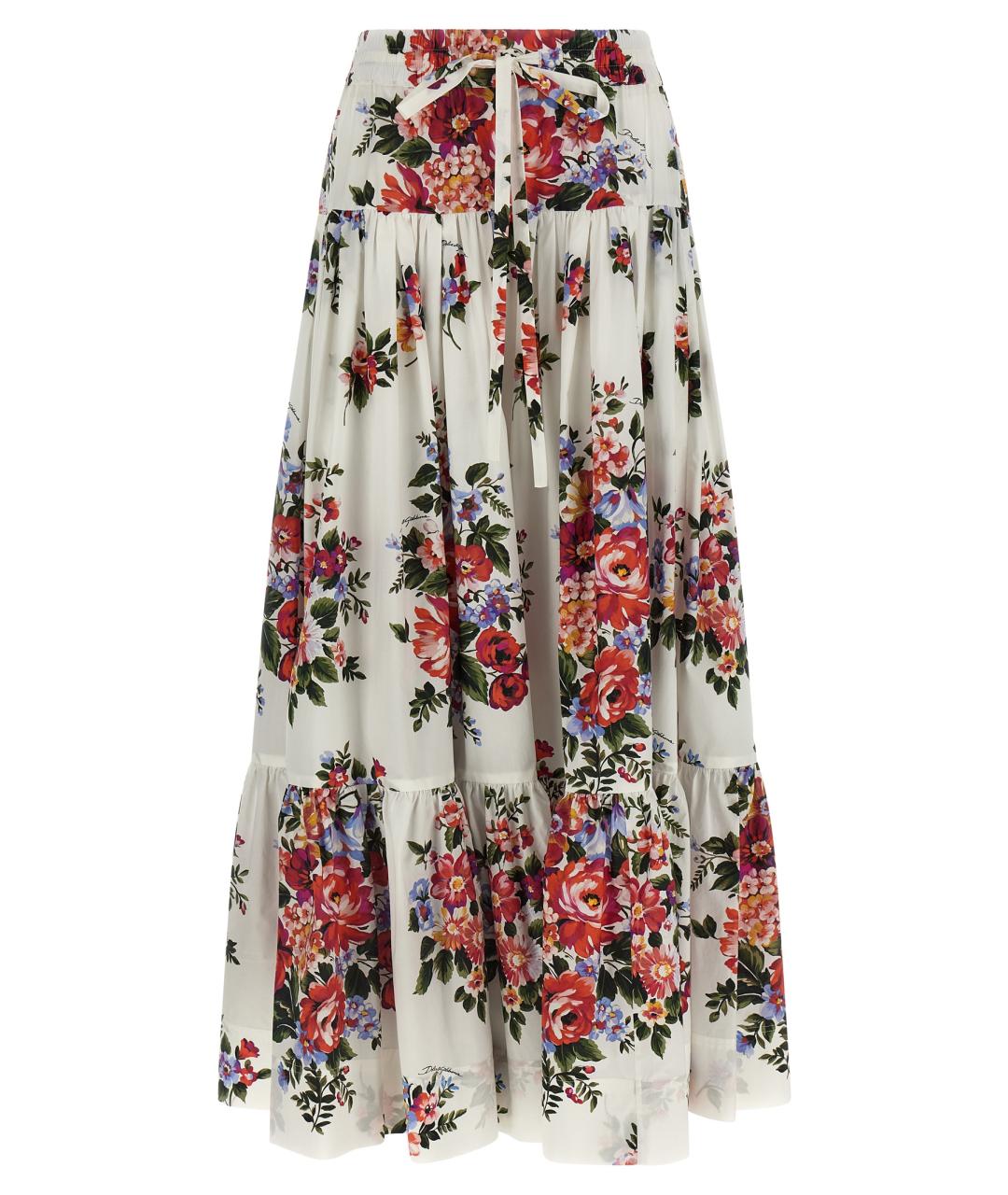 DOLCE&GABBANA Мульти хлопковая юбка макси, фото 1