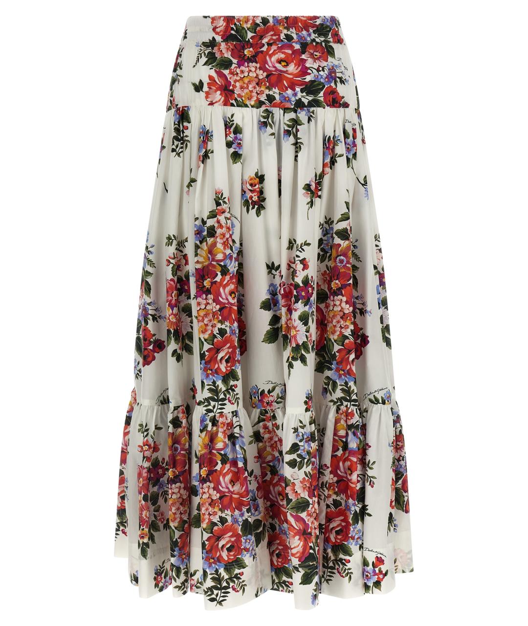 DOLCE&GABBANA Мульти хлопковая юбка макси, фото 2