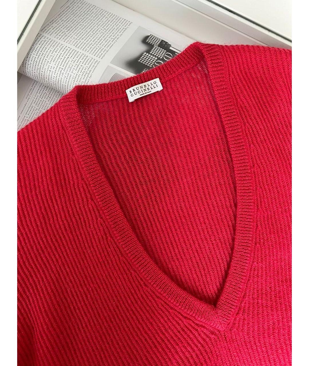 BRUNELLO CUCINELLI Красный джемпер / свитер, фото 3