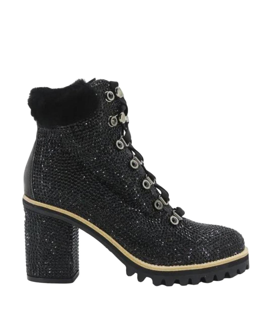 LE SILLA Черные кожаные ботинки, фото 1