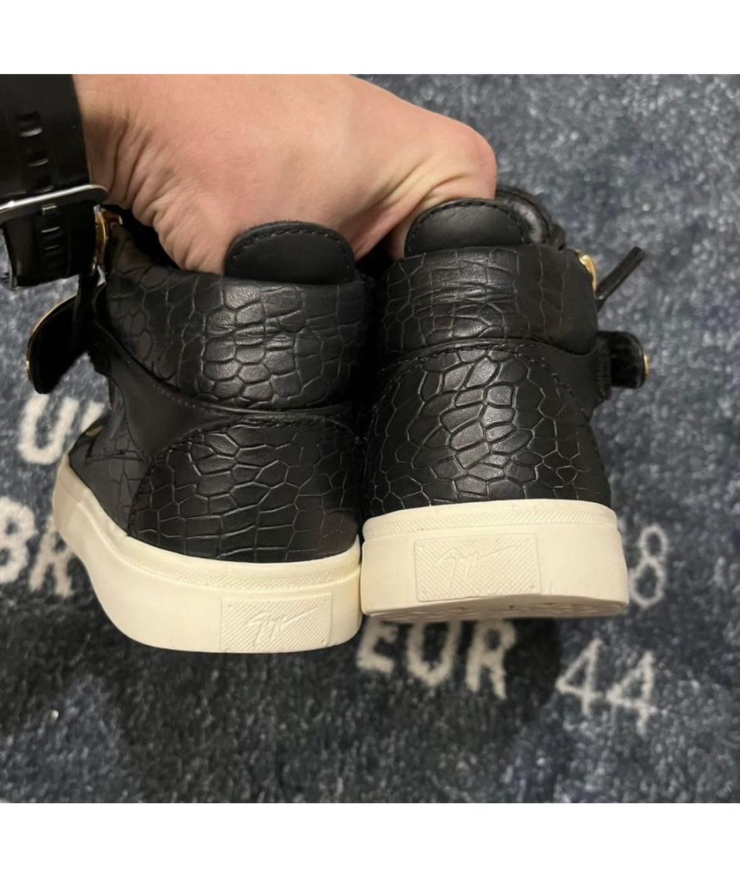 GIUSEPPE ZANOTTI DESIGN Черные кожаные кроссовки, фото 3