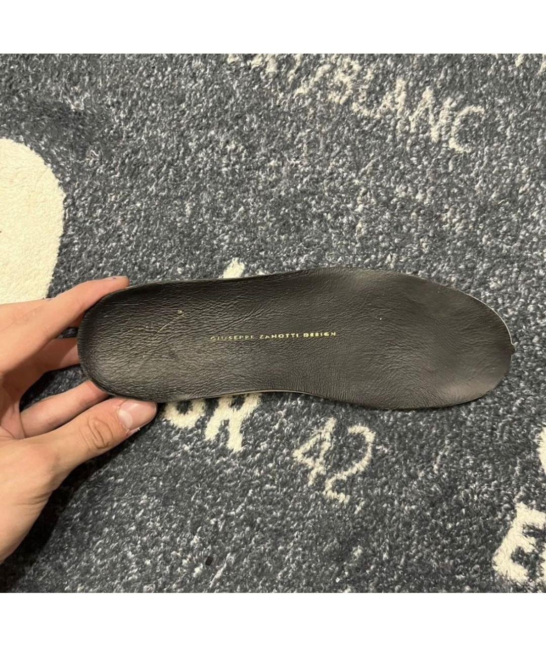 GIUSEPPE ZANOTTI DESIGN Черные кожаные кроссовки, фото 7