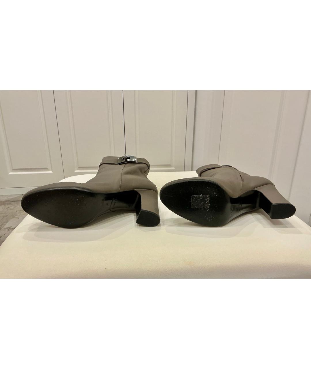 HERMES Бежевые кожаные полусапоги, фото 5