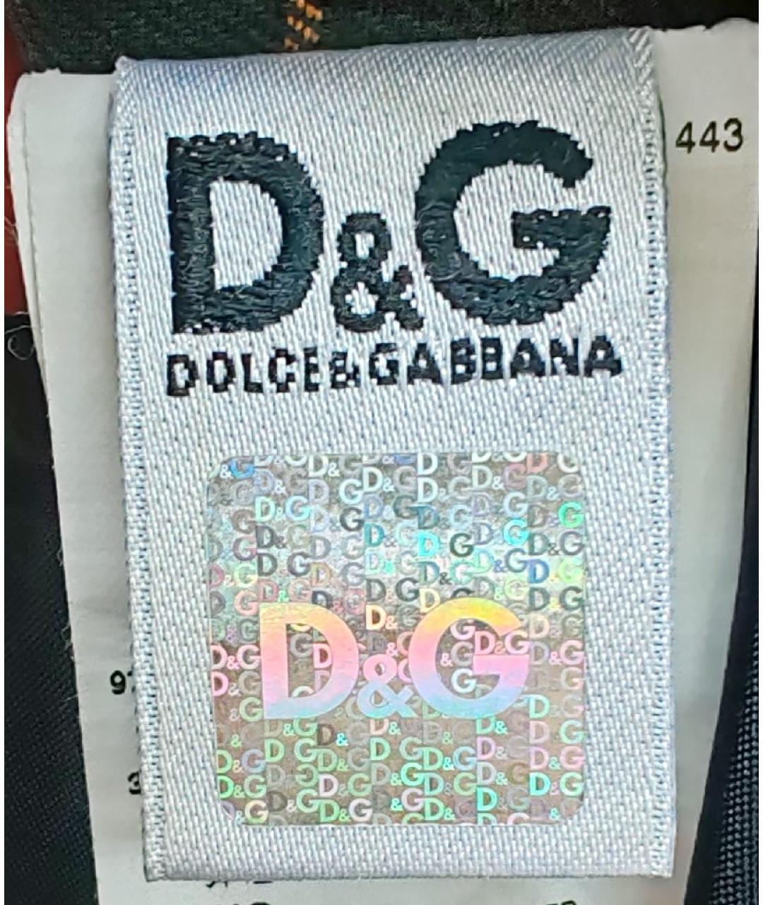 DOLCE&GABBANA Темно-синяя хлопковая юбка, фото 4