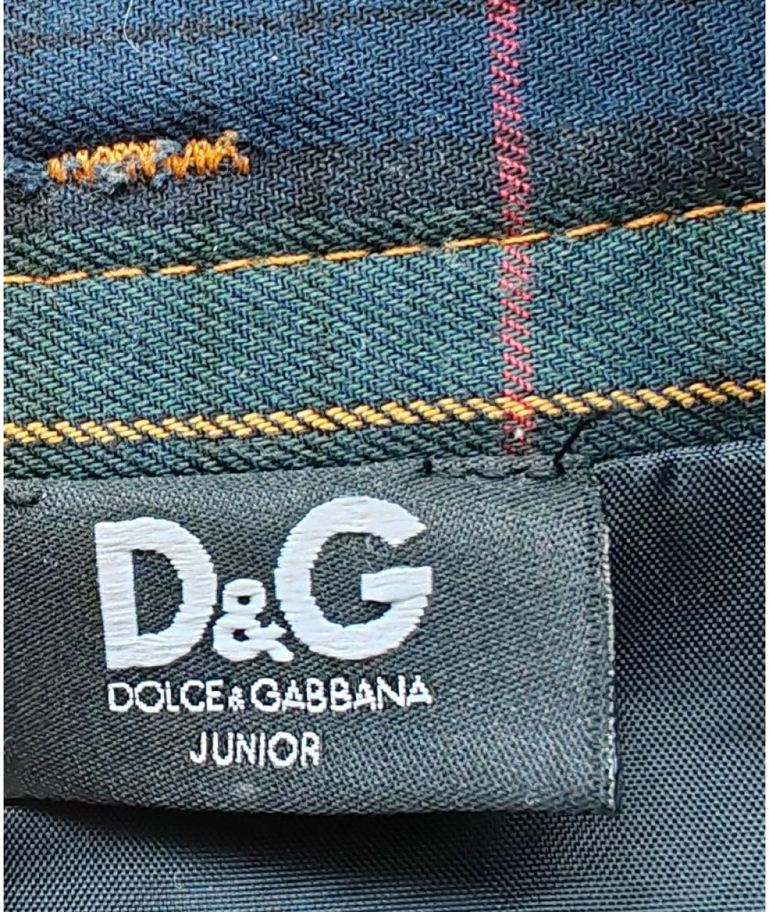 DOLCE&GABBANA Темно-синяя хлопковая юбка, фото 7