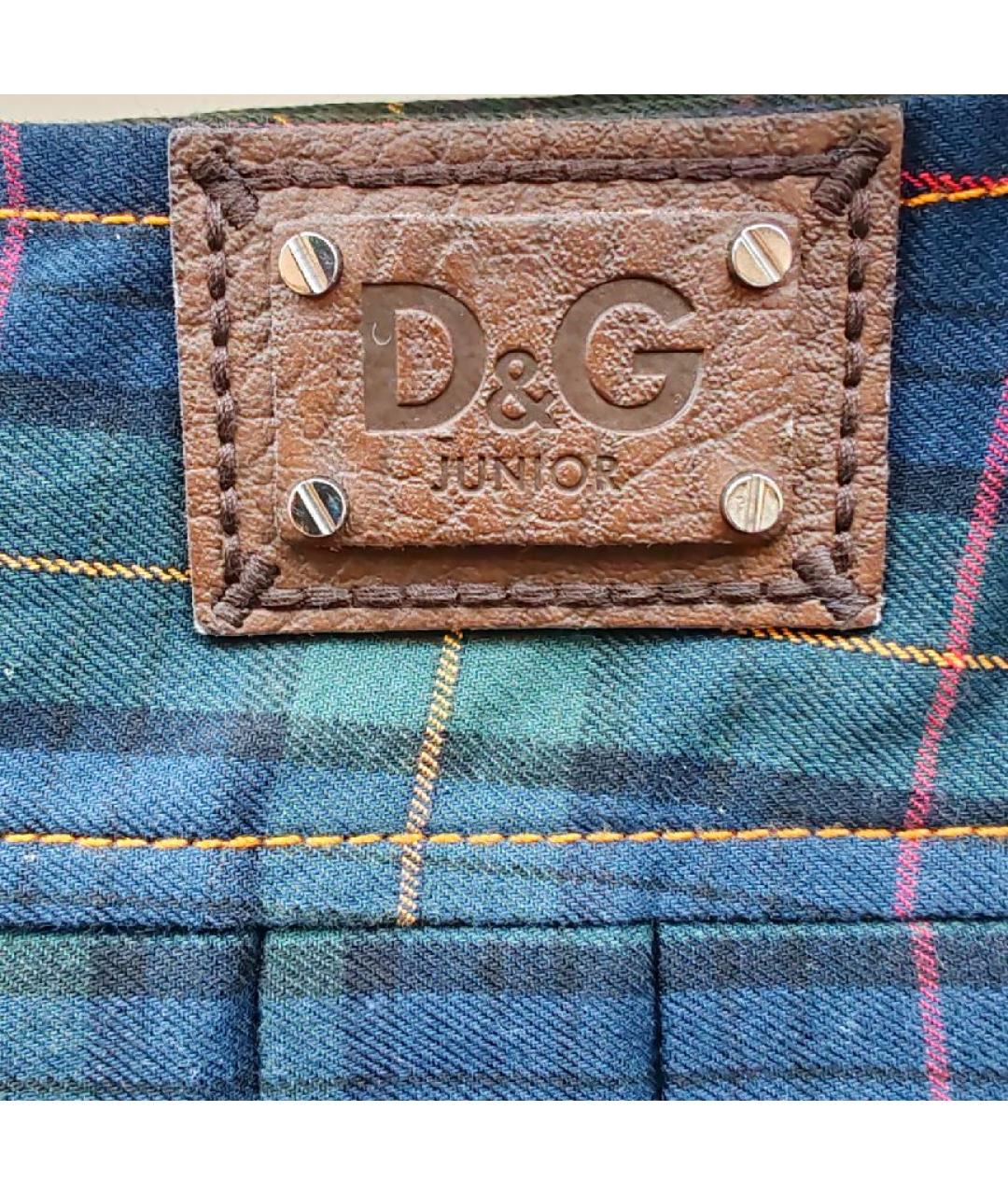 DOLCE&GABBANA Темно-синяя хлопковая юбка, фото 3