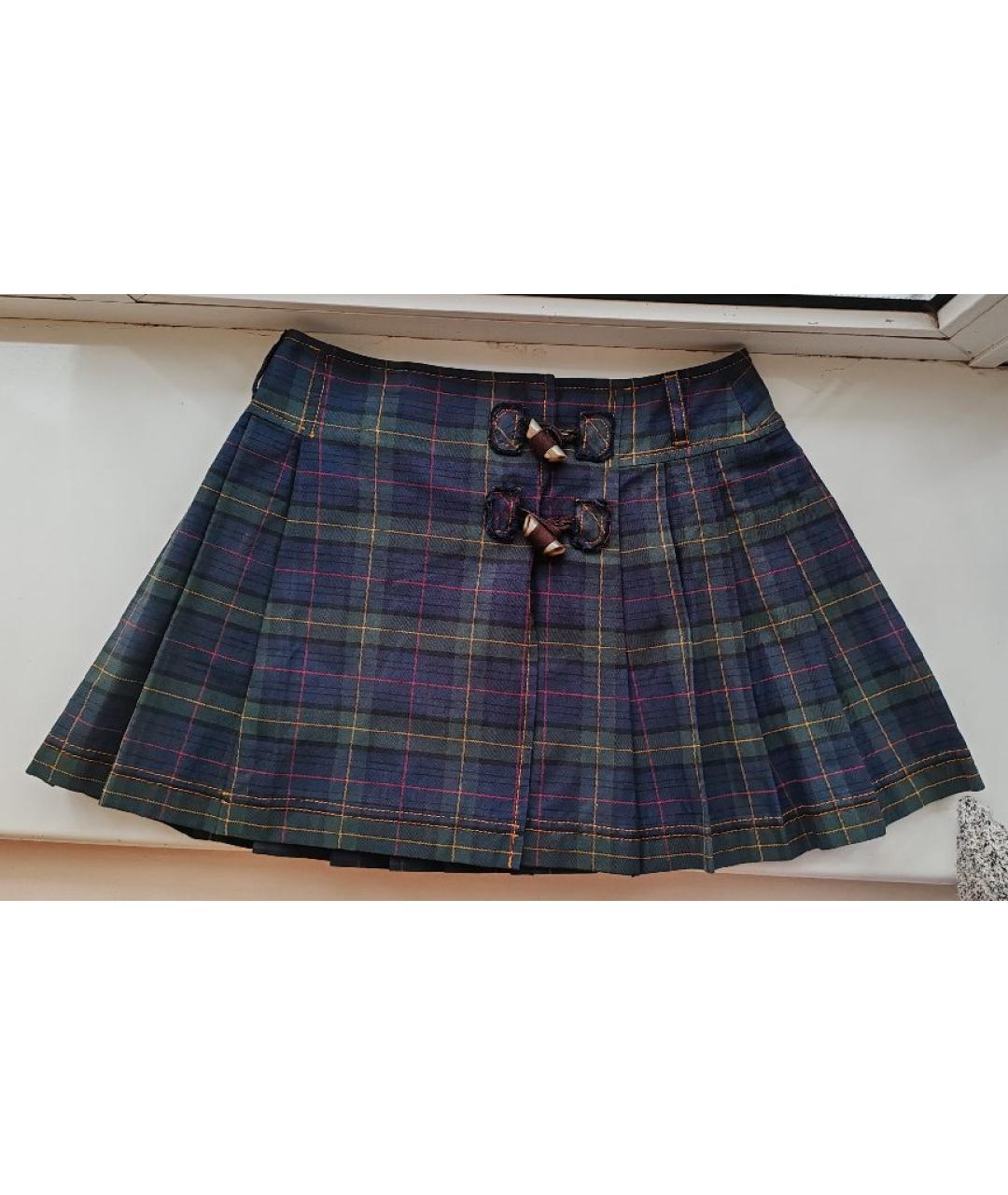 DOLCE&GABBANA Темно-синяя хлопковая юбка, фото 9