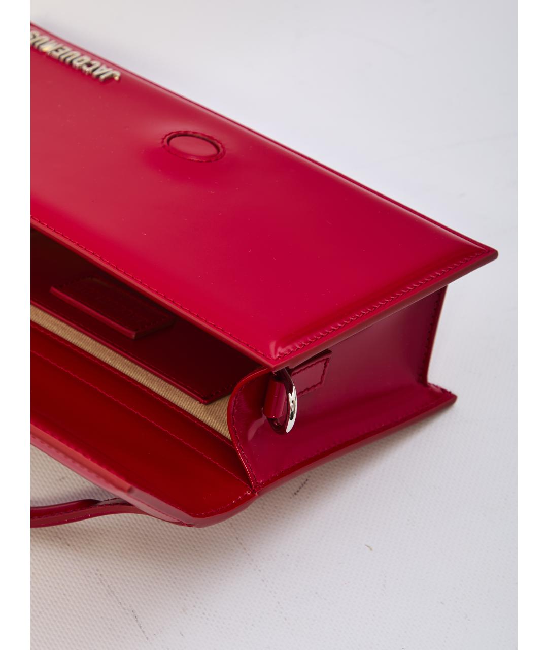 JACQUEMUS Красная кожаная сумка через плечо, фото 4