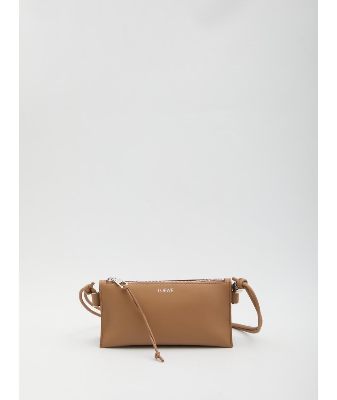 LOEWE Бежевая кожаная сумка через плечо, фото 5