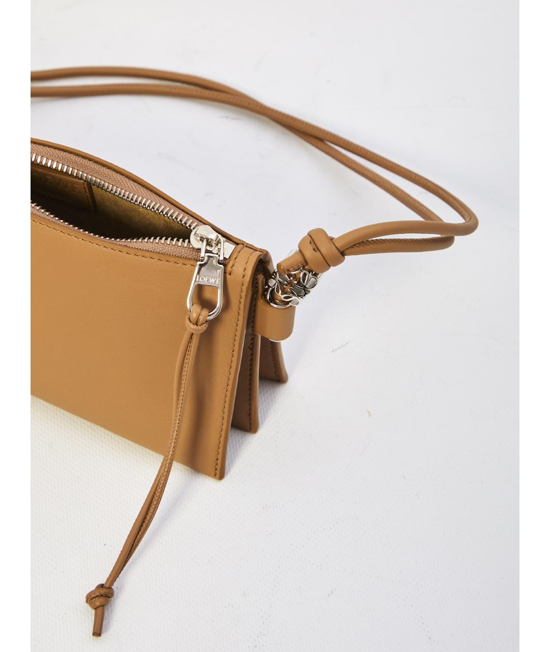 LOEWE Бежевая кожаная сумка через плечо, фото 4