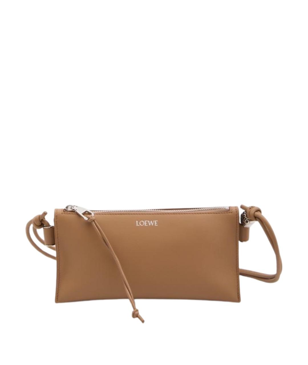 LOEWE Бежевая кожаная сумка через плечо, фото 1