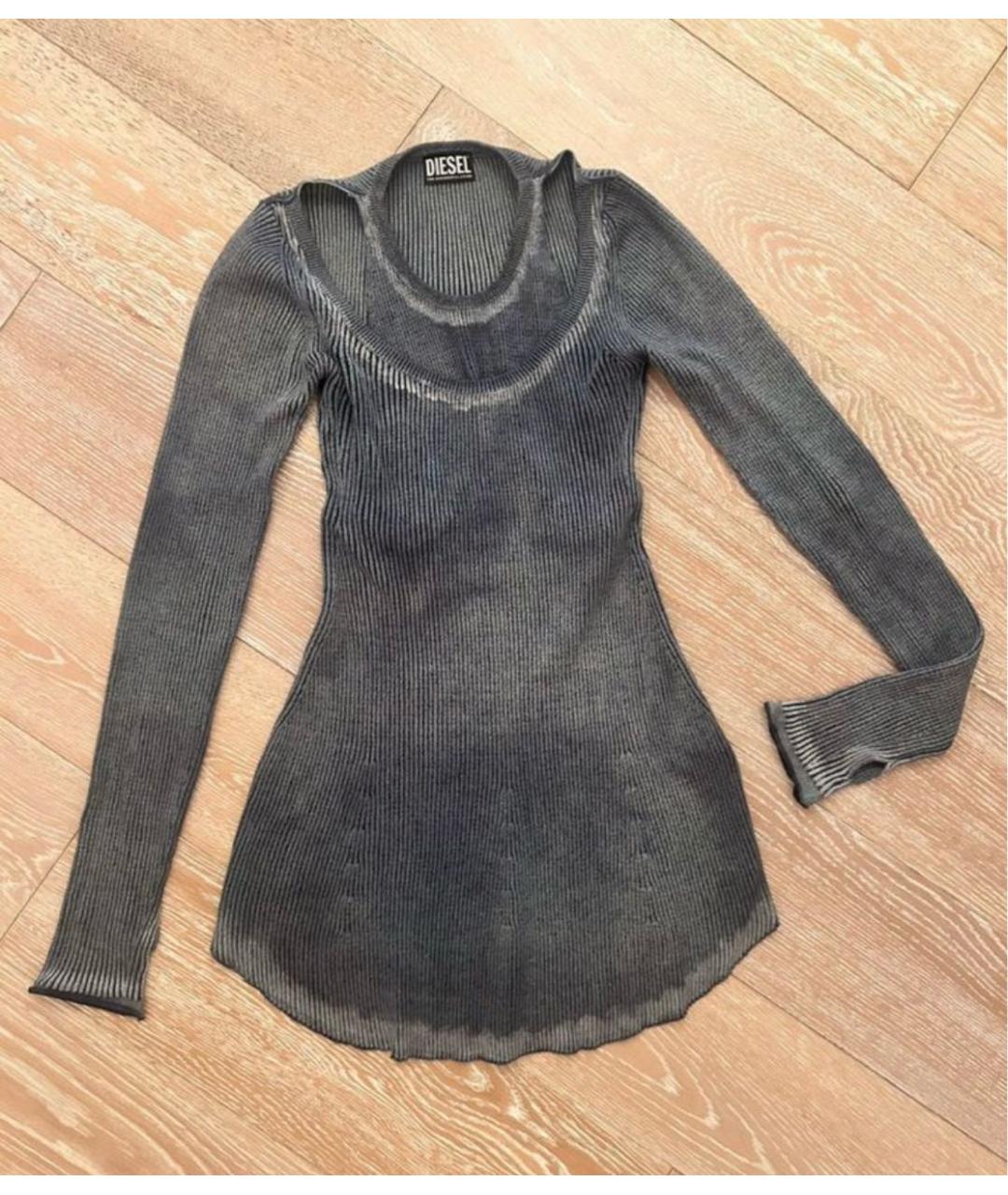 DIESEL Синее хлопковое повседневное платье, фото 6