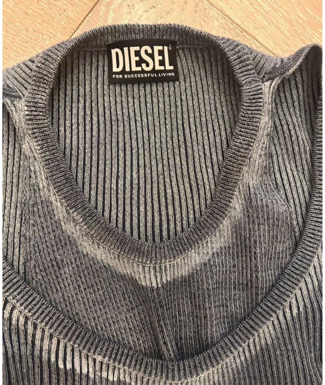 DIESEL Синее хлопковое повседневное платье, фото 3